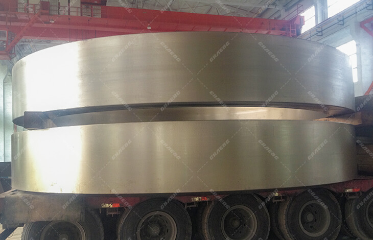 Rotary kiln tyres made by CHAENG were exported to Italy, Tajikistan