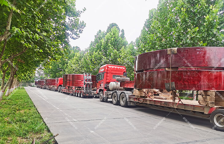 Ten pieces of rotary kiln tyres were delivered in July